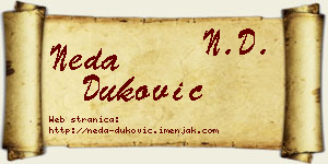 Neda Duković vizit kartica
